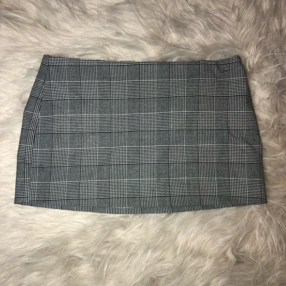 s blk/grey mini skirt